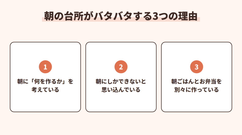 朝の台所がバタバタする3つの理由